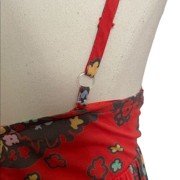 TOPSHOP Flowy Floral Tank Top Orange / Red Size 8 - Picture 6 of 10